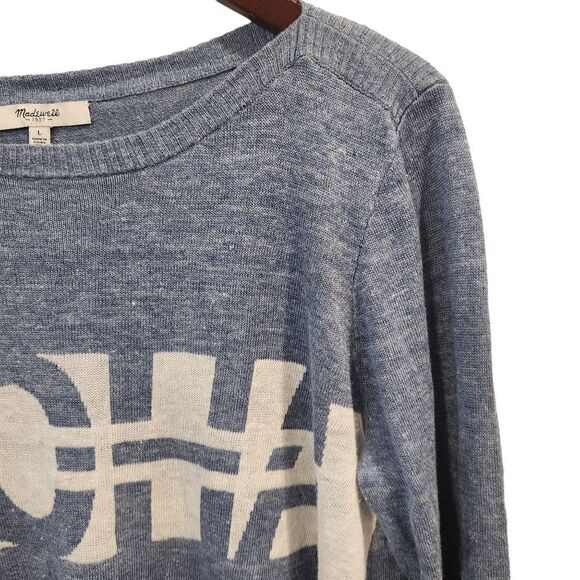 Madewell Aloha Ferry Sweater Knit Blue Size Large - Picture 3 of 6